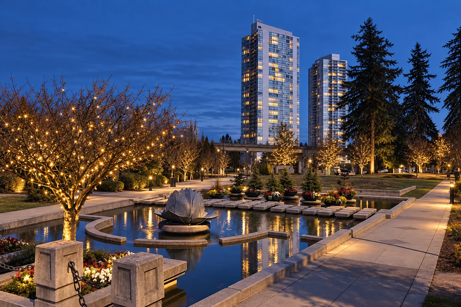 Holland Park landscape in Surrey, British Columbia